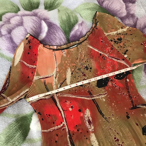 Jaipur Brand Crinkle Fabric 2/3 Sleeve Colorful Blouse - Picture 12 of 14